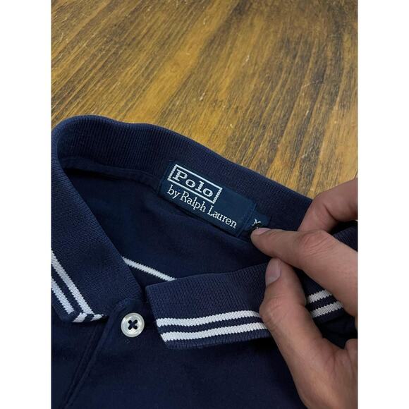 Polo Striped Navy Cropped Preppy 90’s Top - Picture 3 of 3